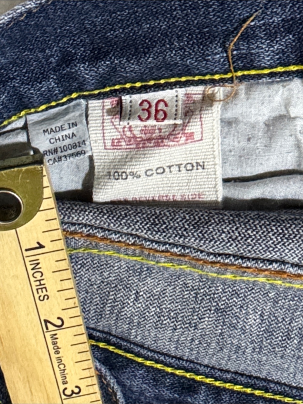 Vintage Evisu Denim Embroidered Jeans Japan Baggy Y2K Men Size 36 Blue - Picture 2 of 16